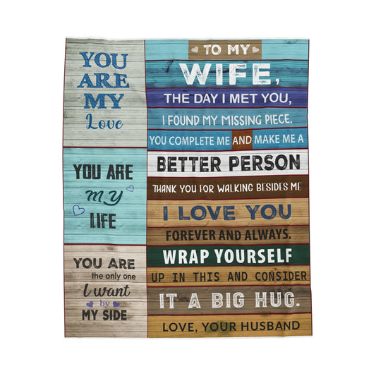 To My Wife | Velveteen Plush Blanket